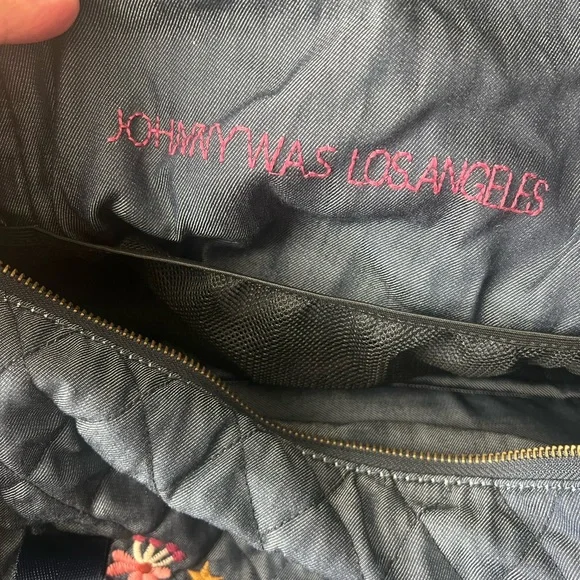 Johnny Was Blue Quilted Travel Bag with Graphic Design - Picture 2 of 9